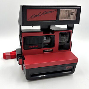 Vintage Polaroid Cool Cam 600 Instant Film Camera - Red & Black Tested & Works